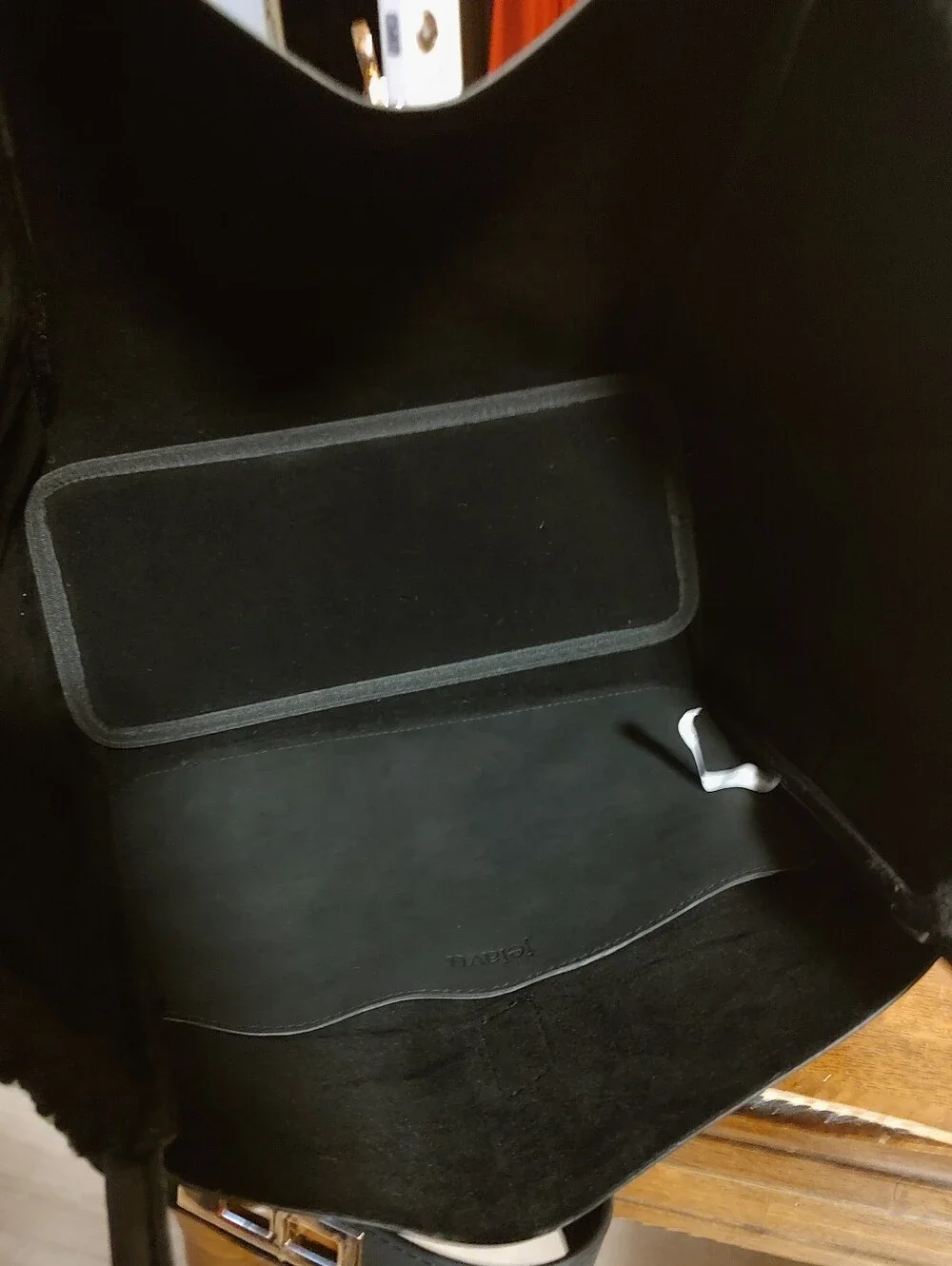 Jelavu Black Structured Tote with Gold Accent